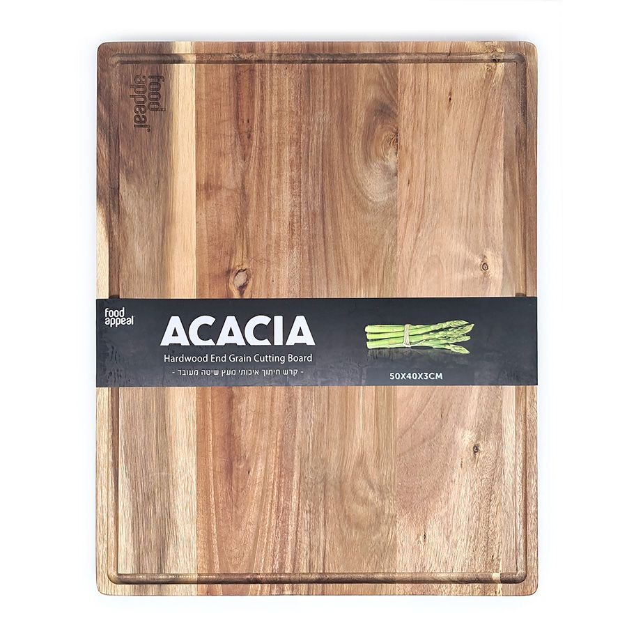 תמונת מוצר - בוצ'ר עץ שיטה Food Appeal ACACIA 3×40×50 ס"מ קרש חיתוך והגשה