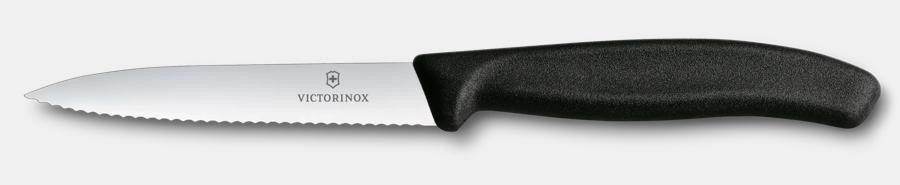 תמונת מוצר - סכין ירקות Victorinox Swiss Classic משוננת חוד מחודד 10 ס"מ שחור 6.7733