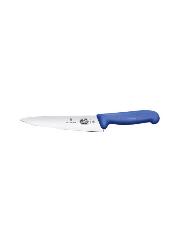 תמונת מוצר - סכין פריסה Victorinox Fibrox 19 ס"מ להב רחב ידית כחולה מקצועית