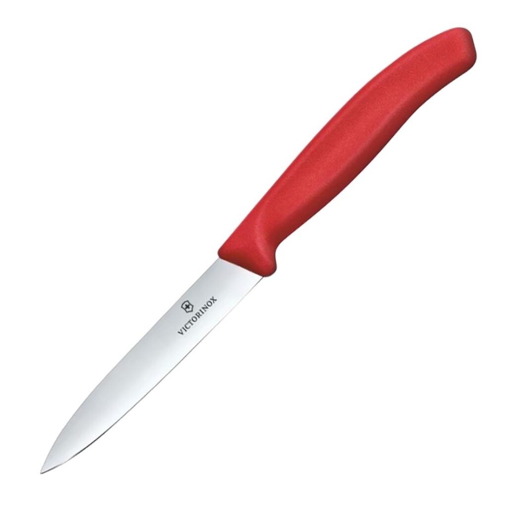 תמונת מוצר - סכין קילוף Victorinox Swiss Classic 10 ס"מ להב חלק שפיץ ידית אדומה