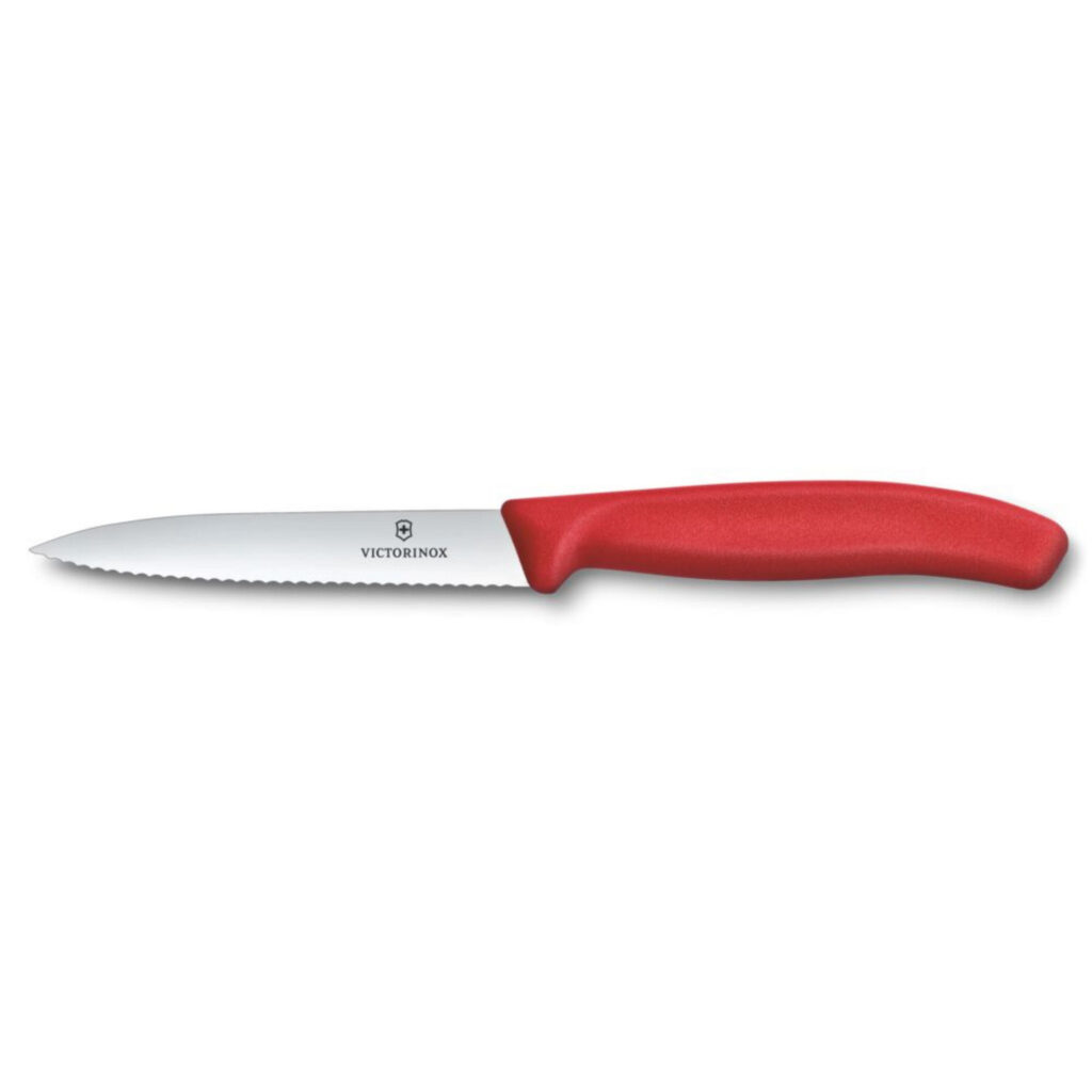 תמונת מוצר - סכין ירקות Victorinox Swiss Classic משוננת חוד מחודד 10 ס"מ אדום 6.7731