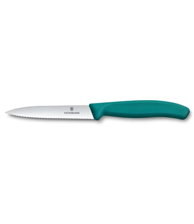 תמונת מוצר - סכין ירקות Victorinox Swiss Classic משוננת חוד מחודד 10 ס"מ ירוק 6.7734