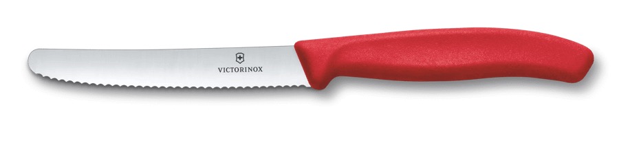 תמונת מוצר - סכין עגבניות ושולחן Victorinox Swiss Classic משוננת 11 ס"מ אדום 6.7831