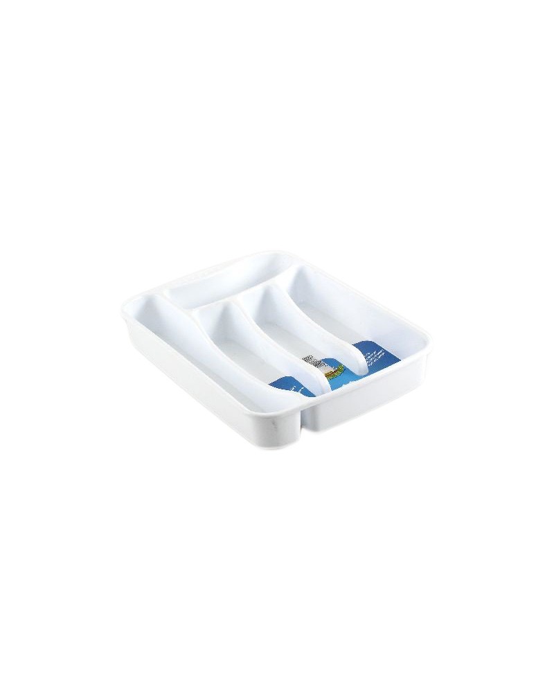 תמונת מוצר - מגש סכו"ם למגירה 5 תאים Stefanplast – מחלק סכו"ם לבן