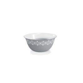 תמונת מוצר - קערת פלסטיק Tosca 13 ס"מ Stefanplast – דגם עם דוגמה גיאומטרית, אפור