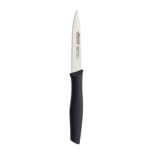 תמונת מוצר - סכין ירקות משונן שפיץ 10 ס"מ Arcos Nova 188610 – ידית שחורה