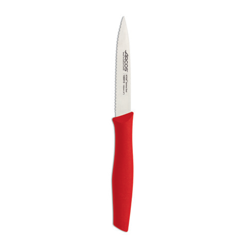 תמונת מוצר - סכין ירקות משונן שפיץ 10 ס"מ Arcos Nova 188612 – ידית אדומה
