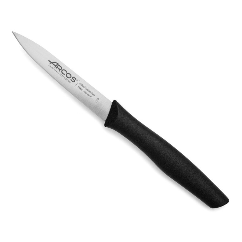 תמונת מוצר - סכין ירקות חלק שפיץ 10 ס"מ Arcos Nova 188600 – ידית שחורה