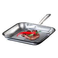 תמונת מוצר - מחבת גריל מנירוסטה 30 סמ סדרת Hybridpan Zero מבית Food (מחבת גריל היברידית 30 ס