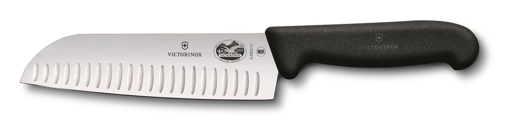 תמונת מוצר - סכין סנטוקו להב מחורץ 17 סמ Victorinox Fibrox צבע